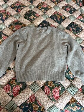 A—Gentle Fawn Light Heather Gray Ribbed Knit Sweater